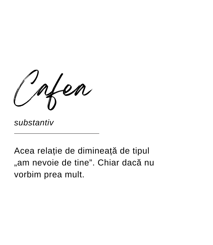 Designul etichetei lumânării Kiskedves sub formă de definiție de dicționar: „Cafea, substantiv – Acea relație de dimineață de tipul «am nevoie de tine». Chiar dacă nu vorbim prea mult.”