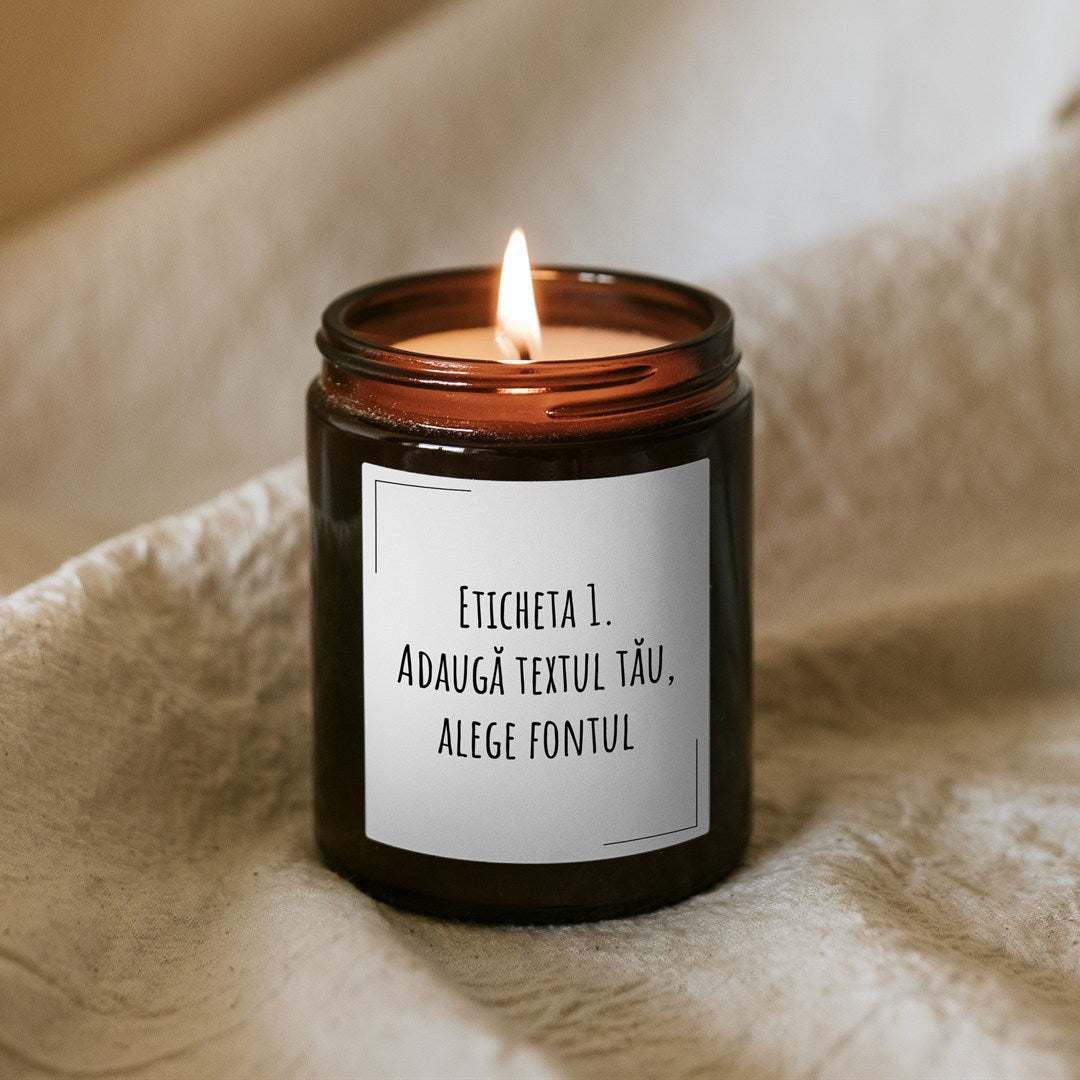 Eticheta 1 a lumânării mari Kiskedves, text tipărit într-un cadru cu colțuri decorative