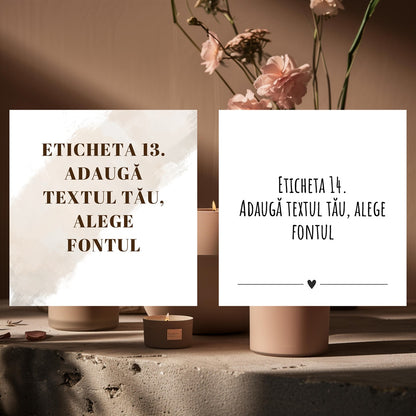 Stilurile de etichete ale difuzorului Kiskedves, modelele 13–14 – pe fiecare „adaugă textul tău și alege fontul”